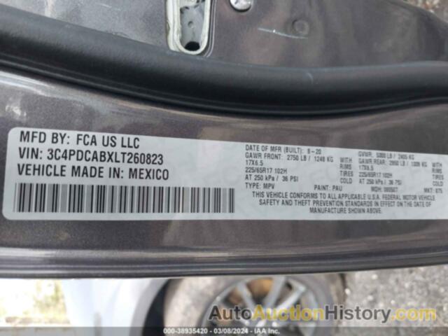 DODGE JOURNEY SE VALUE, 3C4PDCABXLT260823