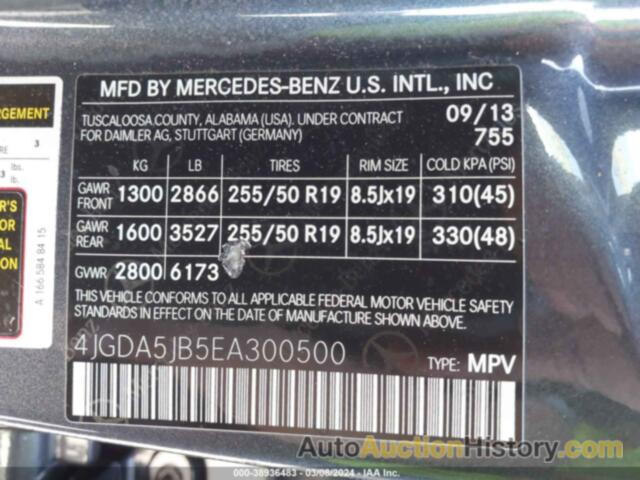 MERCEDES-BENZ ML 350, 4JGDA5JB5EA300500