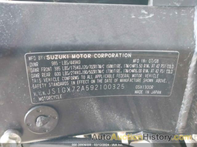 SUZUKI GSX1300 R, JS1GX72A592100325