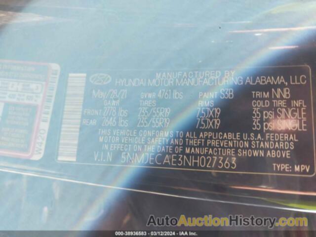 HYUNDAI TUCSON LIMITED, 5NMJECAE3NH027363