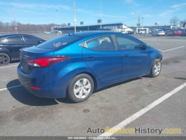 HYUNDAI ELANTRA SE, KMHDH4AE4GU622272