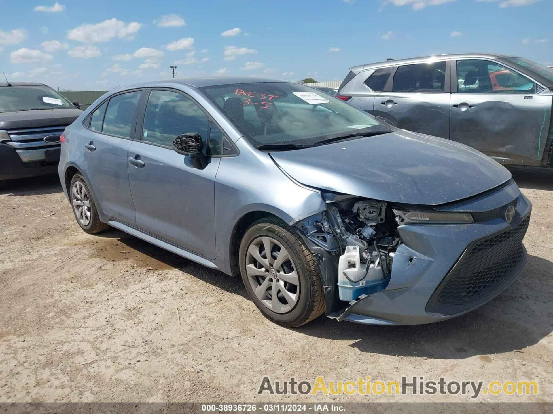 TOYOTA COROLLA LE, 5YFEPMAE6MP205191