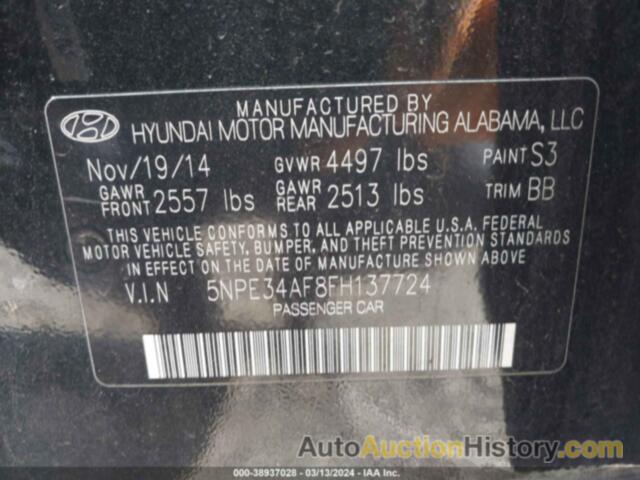 HYUNDAI SONATA SPORT, 5NPE34AF8FH137724