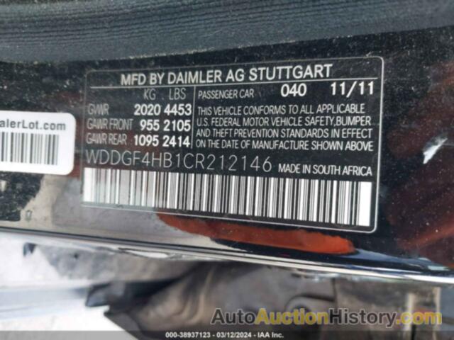 MERCEDES-BENZ C 250 LUXURY/SPORT, WDDGF4HB1CR212146