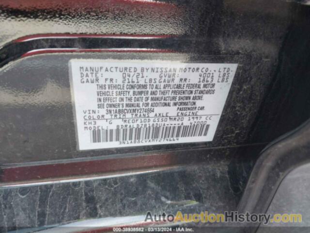 NISSAN SENTRA SV XTRONIC CVT, 3N1AB8CVXMY274664