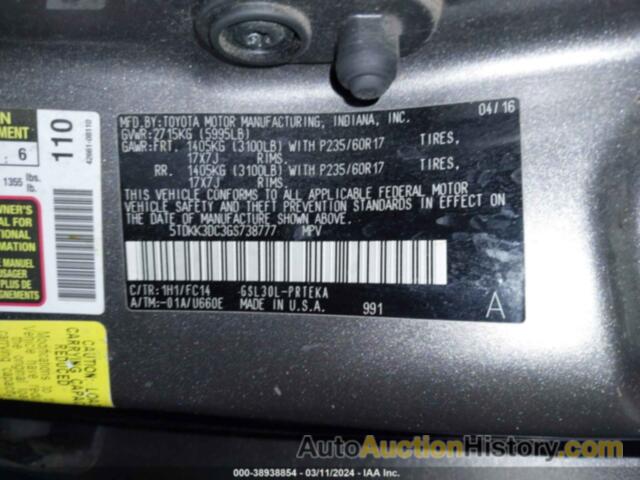 TOYOTA SIENNA LE 8 PASSENGER, 5TDKK3DC3GS738777