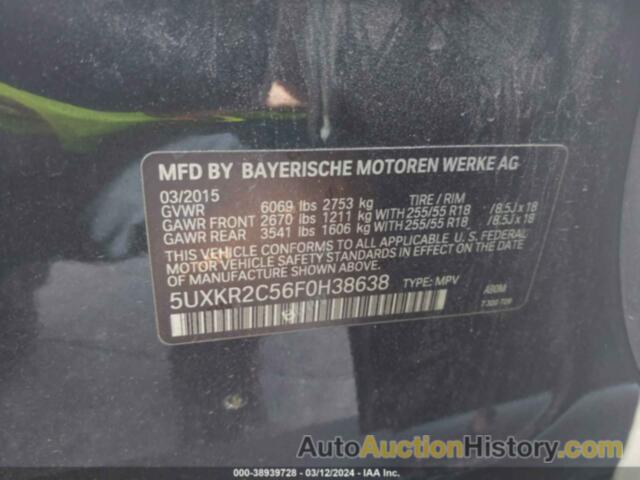 BMW X5 SDRIVE35I, 5UXKR2C56F0H38638