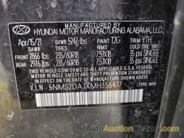 HYUNDAI SANTA FE SEL, 5NMS2DAJXMH356477