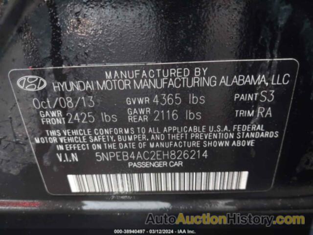 HYUNDAI SONATA GLS, 5NPEB4AC2EH826214