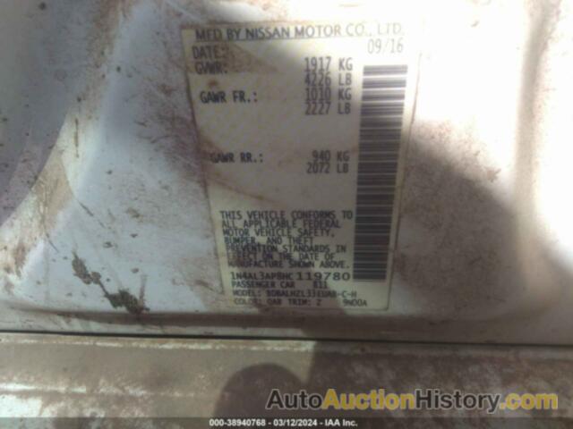 NISSAN ALTIMA 2.5 SR, 1N4AL3AP8HC119780