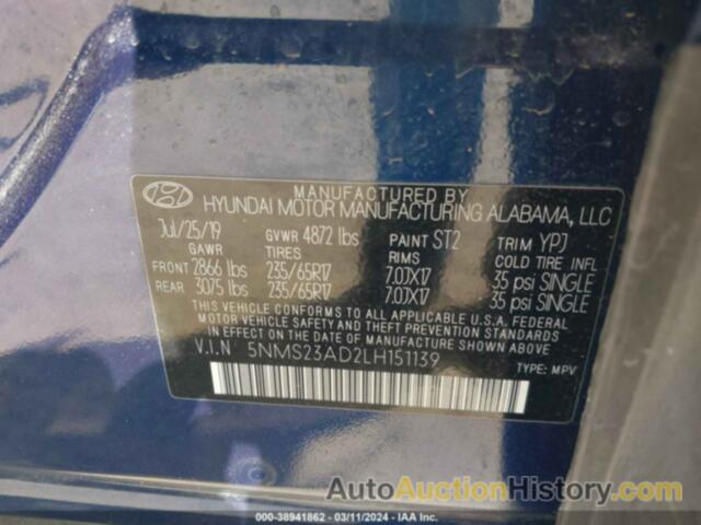 HYUNDAI SANTA FE SE, 5NMS23AD2LH151139