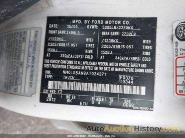 FORD TRANSIT CONNECT XL, NM0LS6AN8AT024371