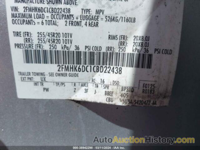 FORD FLEX LIMITED, 2FMHK6DC1CBD22438