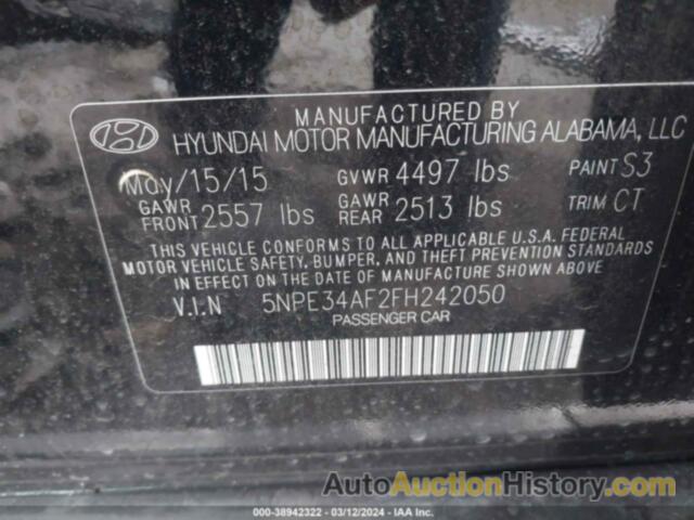 HYUNDAI SONATA LIMITED, 5NPE34AF2FH242050