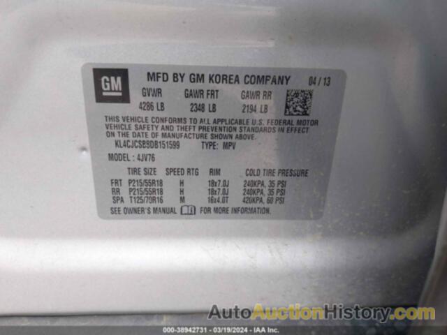 BUICK ENCORE LEATHER, KL4CJCSB8DB151599