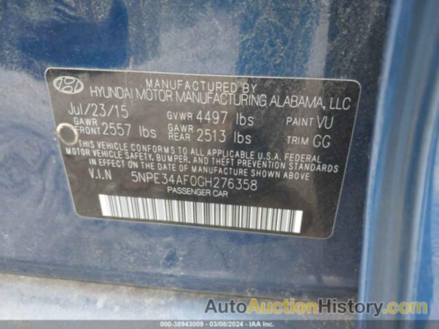 HYUNDAI SONATA SPORT, 5NPE34AF0GH276358