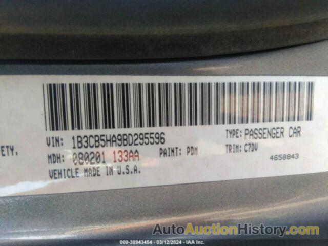 DODGE CALIBER HEAT, 1B3CB5HA9BD295596