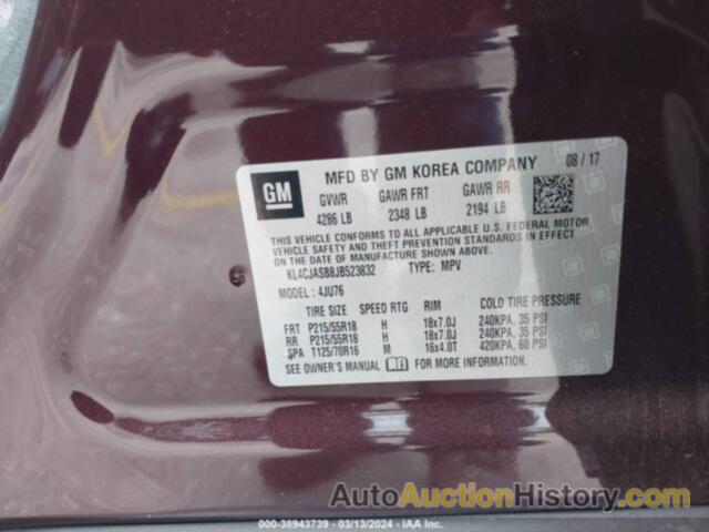 BUICK ENCORE PREFERRED, KL4CJASB8JB523832