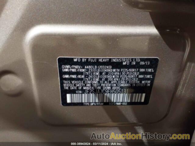 SUBARU FORESTER 2.5I LIMITED, JF2SJAJC9EH505131