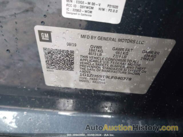 CHEVROLET MALIBU FWD LT, 1G1ZD5ST9LF040278