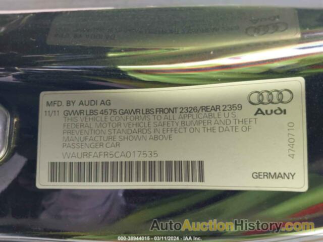 AUDI A5 2.0T PREMIUM, WAURFAFR5CA017535