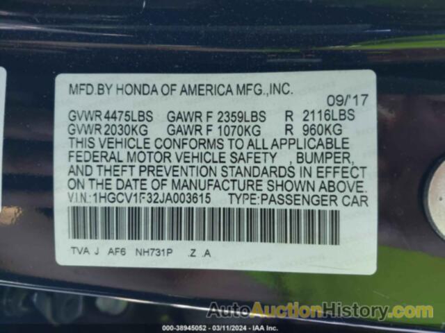 HONDA ACCORD SPORT, 1HGCV1F32JA003615