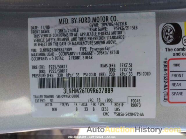 LINCOLN MKZ, 3LNHM26T09R627889