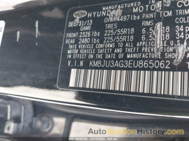 HYUNDAI TUCSON LIMITED, KM8JU3AG3EU865062