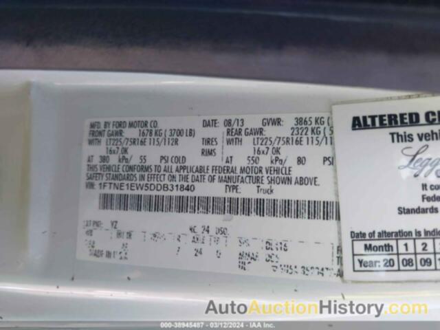 FORD E-150 COMMERCIAL, 1FTNE1EW5DDB31840