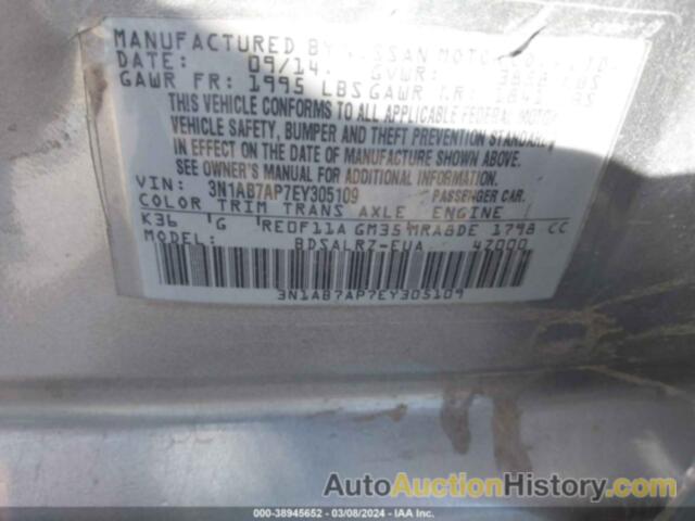 NISSAN SENTRA SR, 3N1AB7AP7EY305109