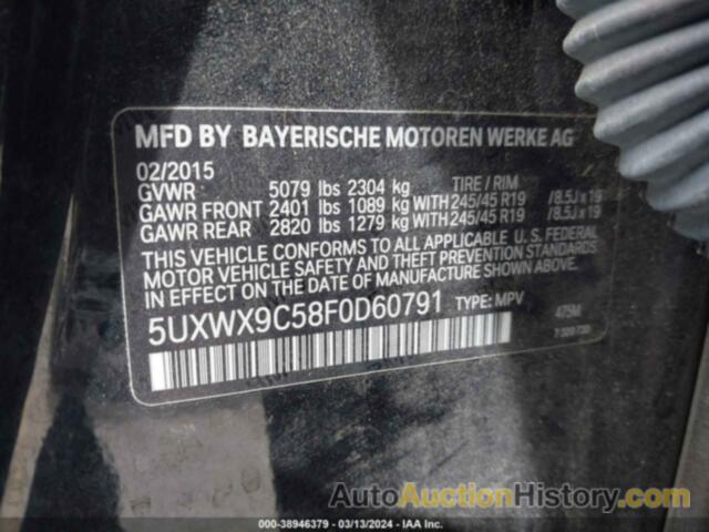 BMW X3 XDRIVE28I, 5UXWX9C58F0D60791