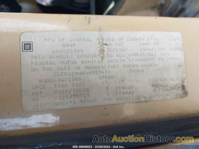 GMC VANDURA G2500, 2GTEG25H8N4519478