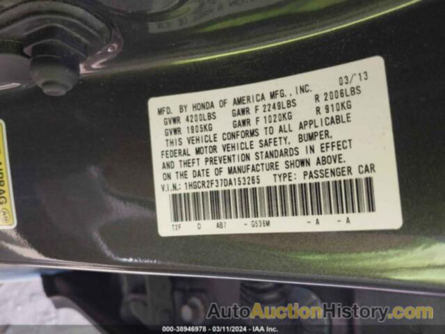 HONDA ACCORD LX, 1HGCR2F37DA153265