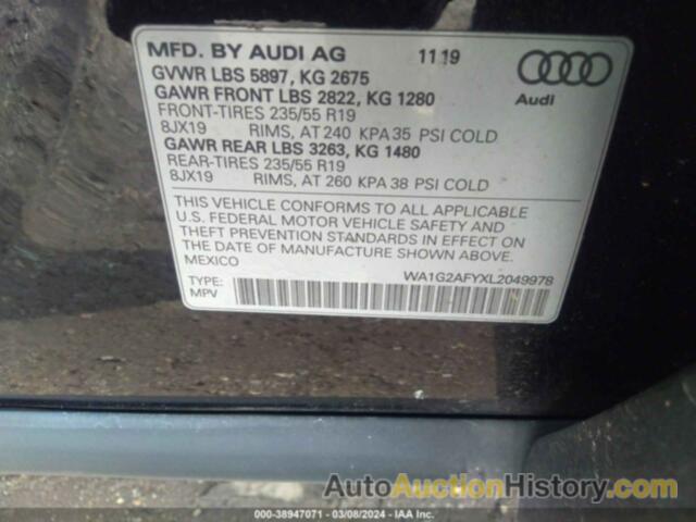 AUDI Q5 PREMIUM 55 TFSI E QUATTRO S TRONIC, WA1G2AFYXL2049978