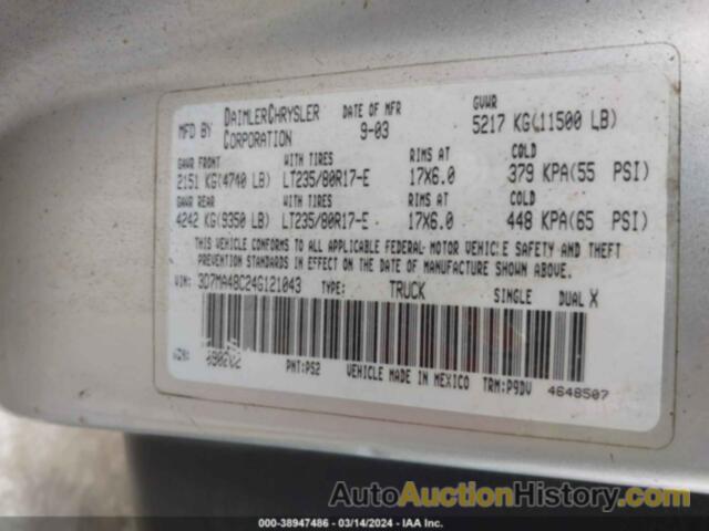 DODGE RAM 3500 ST/SLT, 3D7MA48C24G121043