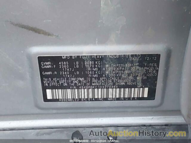 SUBARU OUTBACK 2.5I LIMITED, 4S4BRBKC1D3270484