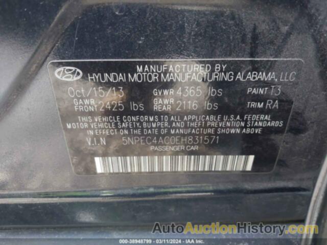 HYUNDAI SONATA SE, 5NPEC4AC0EH831571