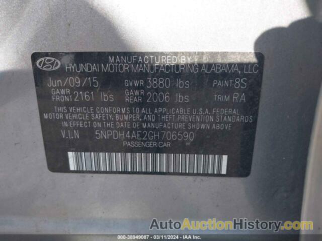 HYUNDAI ELANTRA SE, 5NPDH4AE2GH706590