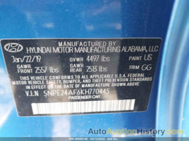 HYUNDAI SONATA SE, 5NPE24AF6KH770445