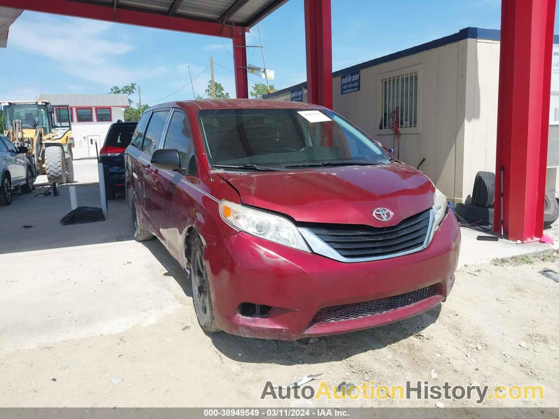 TOYOTA SIENNA LE 8 PASSENGER, 5TDKA3DC4CS014609