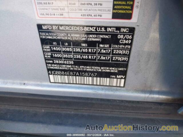 MERCEDES-BENZ ML 350 4MATIC, 4JGBB86E87A158767