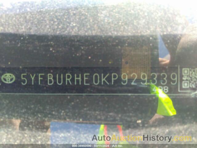 TOYOTA COROLLA SE, 5YFBURHE0KP929339