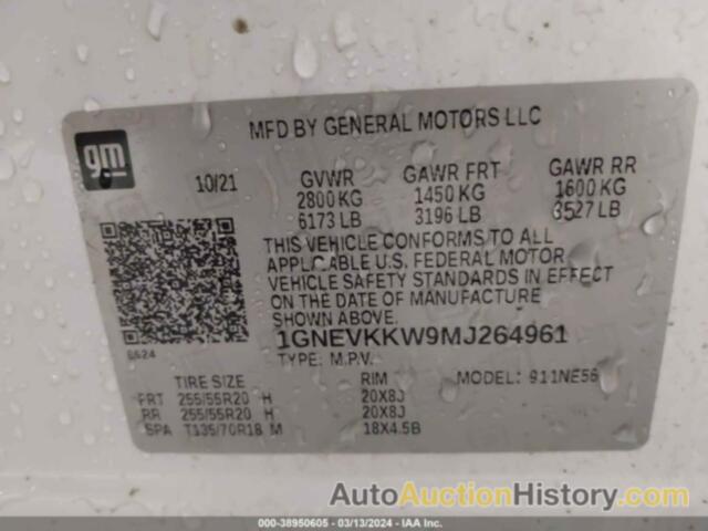 CHEVROLET TRAVERSE AWD PREMIER, 1GNEVKKW9MJ264961