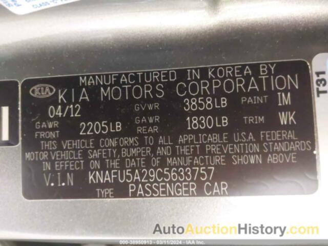 KIA FORTE EX, KNAFU5A29C5633757