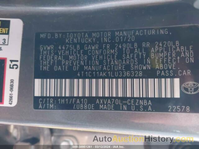 TOYOTA CAMRY LE, 4T1C11AK1LU336328