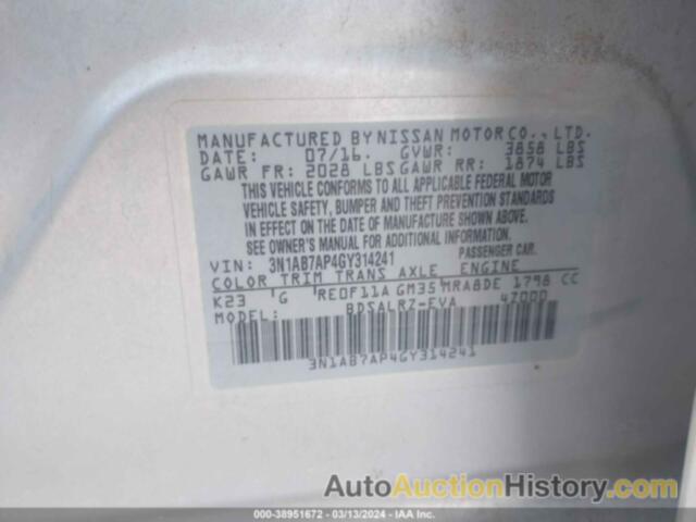 NISSAN SENTRA SR, 3N1AB7AP4GY314241