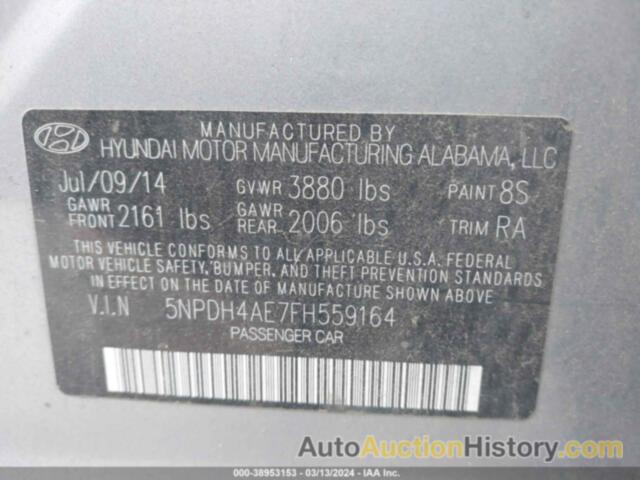 HYUNDAI ELANTRA SE, 5NPDH4AE7FH559164