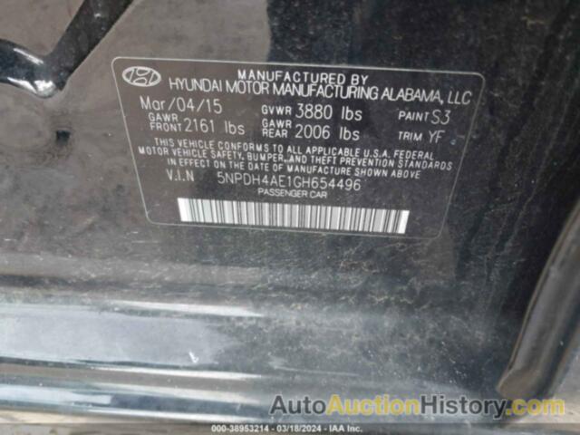 HYUNDAI ELANTRA SE, 5NPDH4AE1GH654496