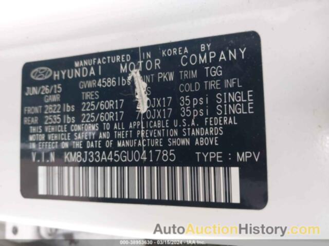 HYUNDAI TUCSON SE, KM8J33A45GU041785