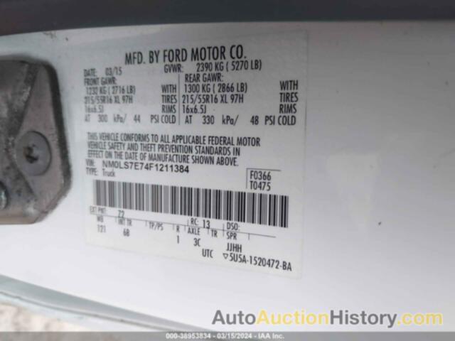 FORD TRANSIT CONNECT XL, NM0LS7E74F1211384